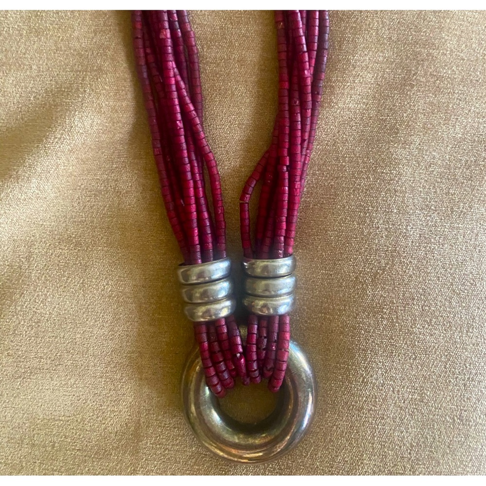 1980’s burgundy statement necklace